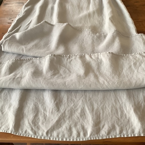 J Jill 100% Linen Soft Gray Double Layered Lagenlook Maxi Coastal Skirt Sz 14 - Picture 6 of 11